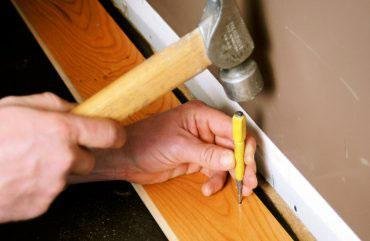 Parquet wood flooring nailing down installation