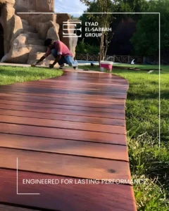 Outdoor natural strips parquet