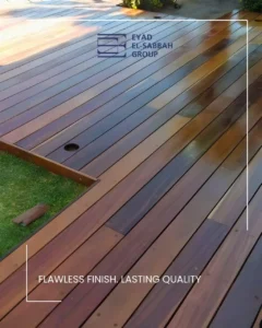 Outdoor natural strips parquet