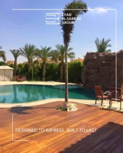 Outdoor natural strips parquet