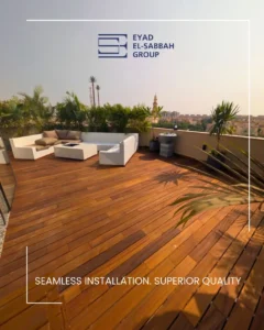 Outdoor natural strips parquet