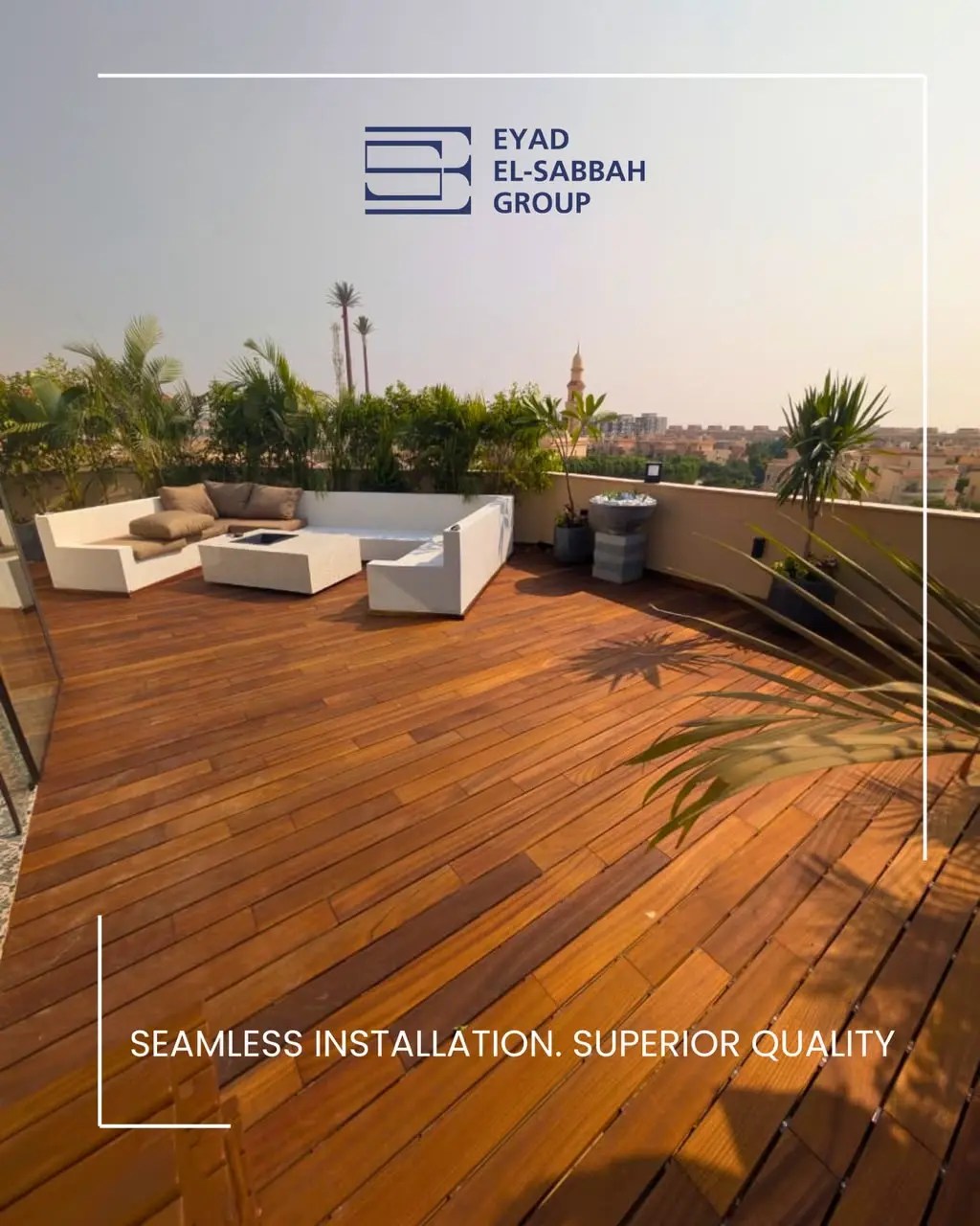 Outdoor natural strips parquet