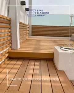 Outdoor natural strips parquet