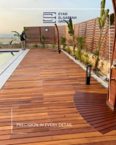 Outdoor natural strips parquet