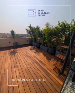 Outdoor natural strips parquet